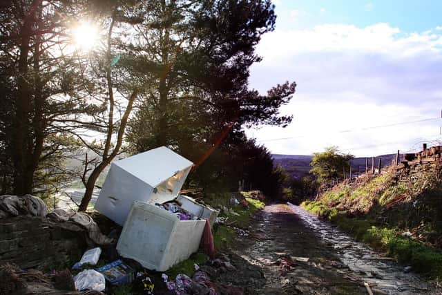 Fly tipping in Crooked Lane, Holmfield.