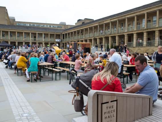 Scene at the Piece Hall in Halifax
