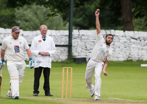 Actions from Mytholmroyd v Booth, Cricket, at Mytholmroyd CC. Pictured is Moazzam Ayub