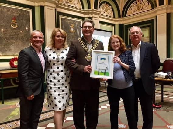 The reception in the Victoria Hall was attended by the Mayor and Mayoress, council leader Tim Swift and council Chief Executive Robin Tuddenham