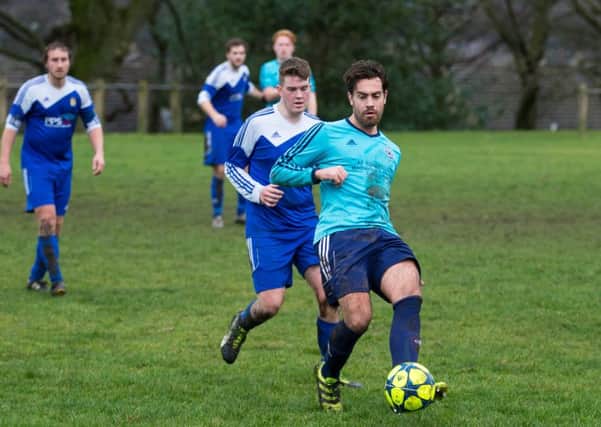 Actions from Copley Utd v Shelf United, at Shroggs Park. Pictured is Billy Grogan