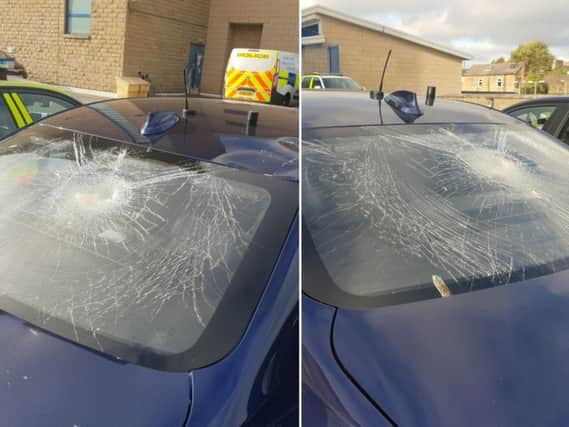 Damage caused to the cars (Picture West Yorkshire Police Road Policing Unit)