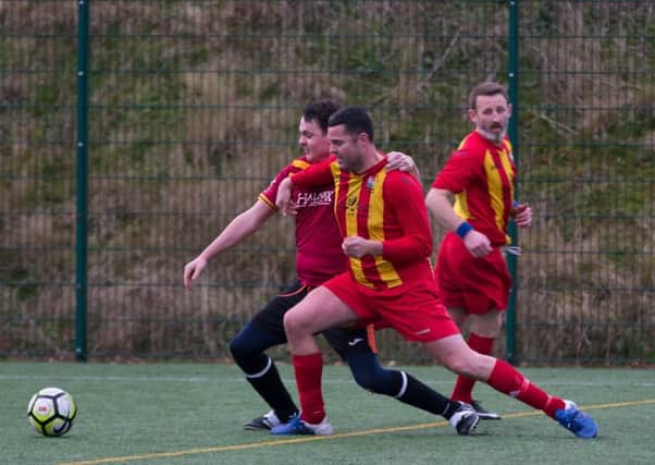 Actions from Illingworth v Northowram, at Trinity Academy. Pictured is Declan Rothery and Matt Calland