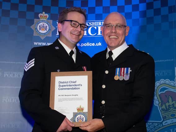 Police Sergeant Ben Doughty and Calderdale District Commander, Chief Superintendent Dickie Whitehead