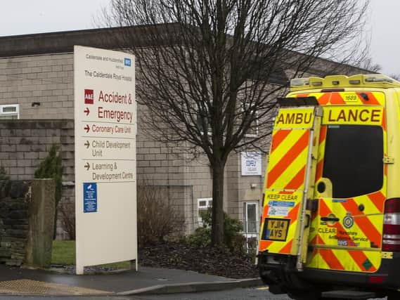 Entrance to the A&E department at Calderdale Royal Hospital