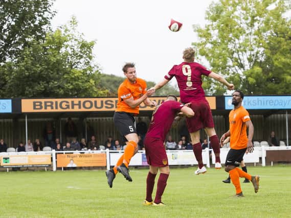 Brighouse Town in action at their home ground in St Giles Road