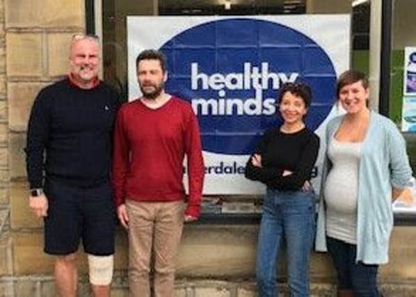 From left: Martin Roberts of Lloyds Banking Group, Jonny Richardson,  Chief Officer, Healthy Minds, Dianne Darby, Healthy Minds Officer and Adele Holdsworth, Healthy Minds Officer