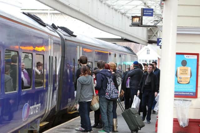 Passengers at Halifax train station