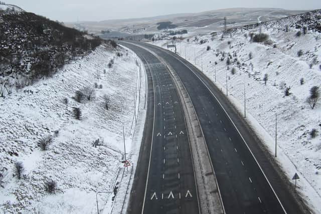 Snow on the M62