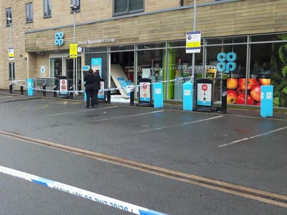 Thieves targeted an ATM machine  the Co-op in Oldham Road, Ripponden, earlier this year