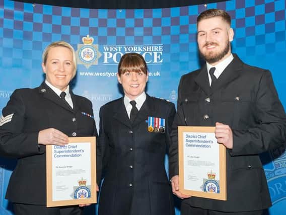 PC Jack Knight and PS Vanessa Briggs successfully talked down a female contemplating suicide on the Rainbow Bridge over the M62 motorway