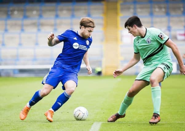 Halifax Town winger Jordan Preston - who could feature against Pools