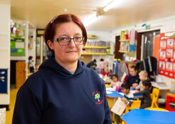 Sad time for Amanda Aspin at Apple Tree Nursery, as funding cuts mean the centre will close this week. Soho Street, Pellon, Halifax