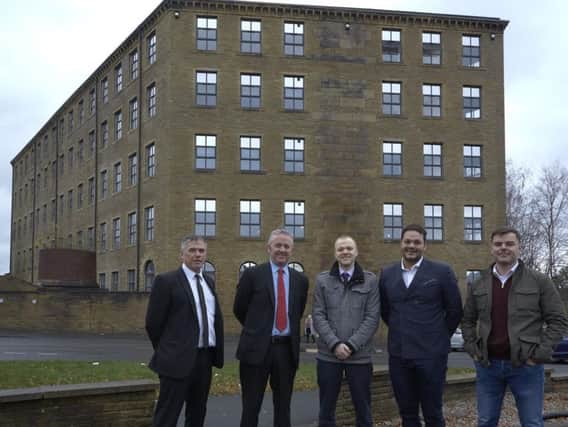 New apartments at Martin Mill, Pellon Lane, Halifax. Peter Rimmington, Peter Gallagher, David Marjoram, Kyle Sutcliffe and Russell Taylor.