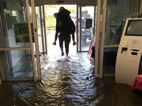 Flood at North Bridge Leisure Centre (Picture Calderdale Council)