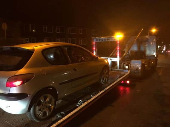 A Peugeot 206 was also hauled away by officers as part of Operation Hawmill (WYP)