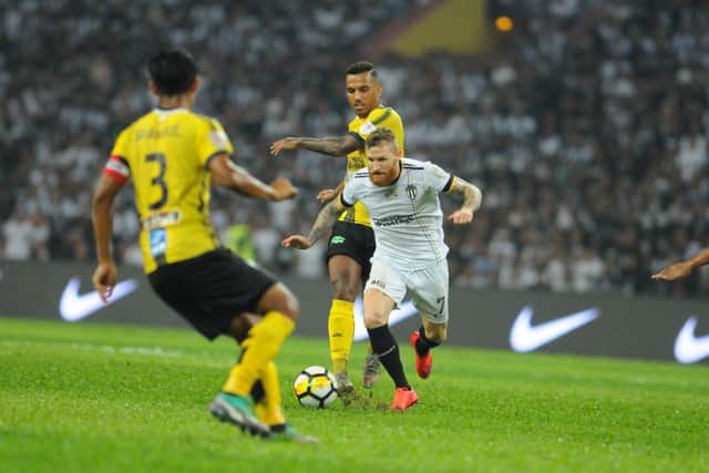 Lee Tuck in action for Terengganu v Perak at the Shah Alam Stadium in Malaysia