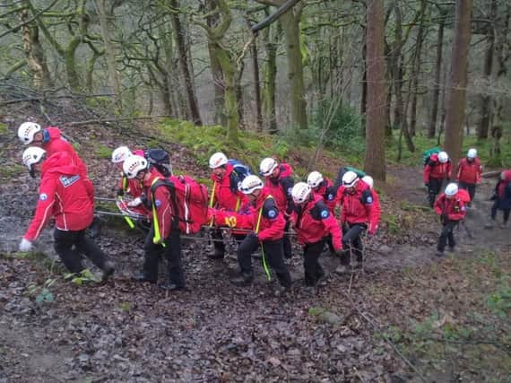 The Calder Valley Search and Rescue team on their callout at Hardcastle Crags