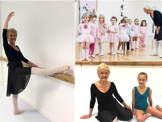 Barbara Peters, 81 a ballerina instructor in the dance studio in Leeds