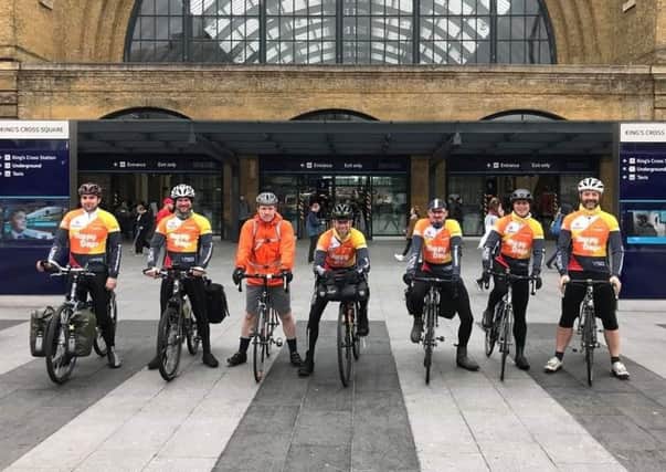 Cycle challenge: The Happy Days team at the start of the 2018 ride from London to Halifax.