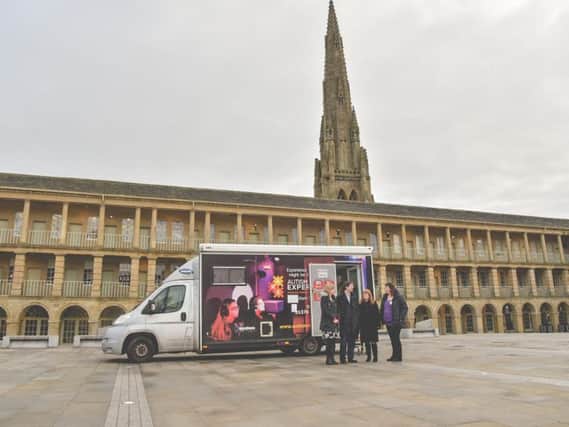 Delegates wait for the Autism Reality Experience at The Piece Hall. Picture: Ellis Robinson