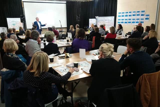 Dr Matt Walsh, Chief Officer of NHS Calderdale CCG, addresses leaders at the Action on Autism Summit