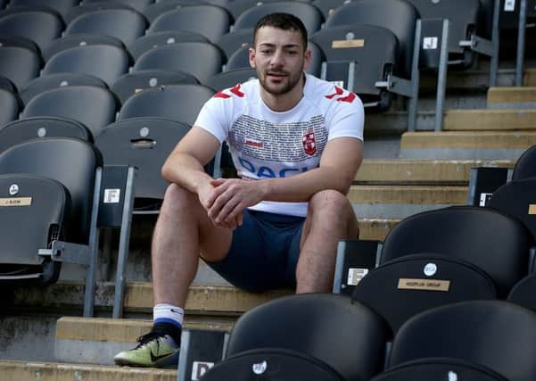 HULL, ENGLAND - OCTOBER 26:  Jake Connor of England Rugby League team poses for a portrait during a Captain's run at KCOM Stadium on October 26, 2018 in Hull, England. (Photo by Nigel Roddis/Getty Images)