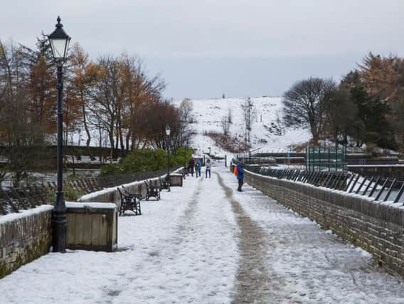 A snow scene at Ogden Water back in 2016