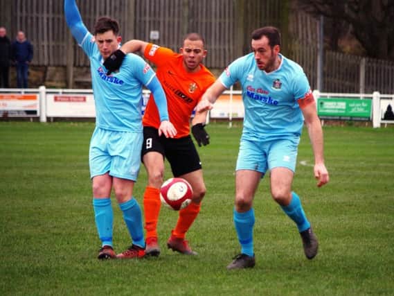 Aaron Martin scored the only goal as Brighouse Town beat Marske United 1-0 last weekend. PIC: Steven Ambler.