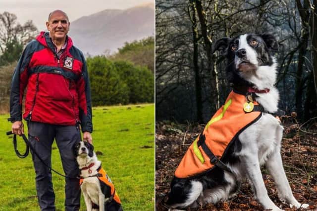 David Warden and search dog Wynn.