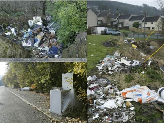 Examples of fly tipping in Calderdale