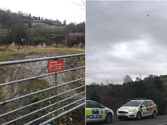 Police in Calderdale searched the area to find two boys trespassing on the railway. (Pictures West Yorkshire Police)