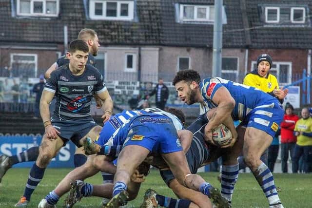 Halifax visited Featherstone last month for a pre-season friendly. The sides shared the spoils in an 18-18 draw. PIC: Simon Hall.