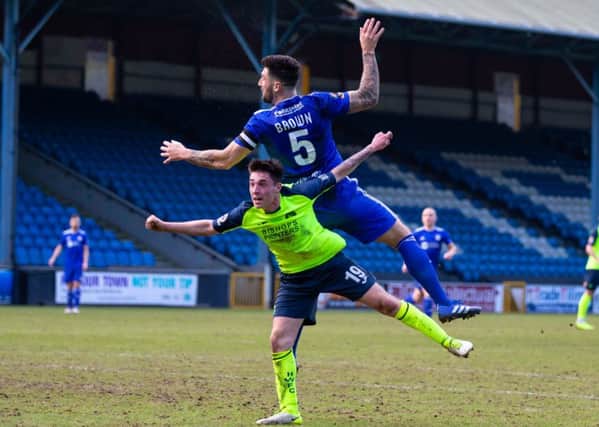 Actions from FC Halifax Town v Havant and Waterlooville, at the Shay. Pictured is Matty Brown
