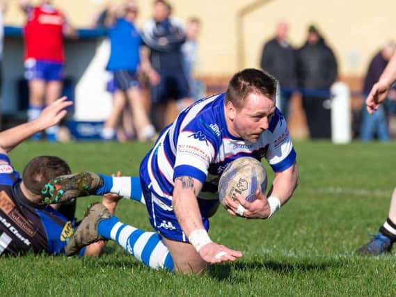 Peter Howard scores for Siddal against Blackbrook last weekend. PIC: Bruce Fitzgerald.