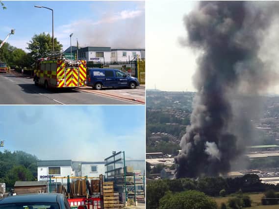 The scene of the factory blaze in Brighouse