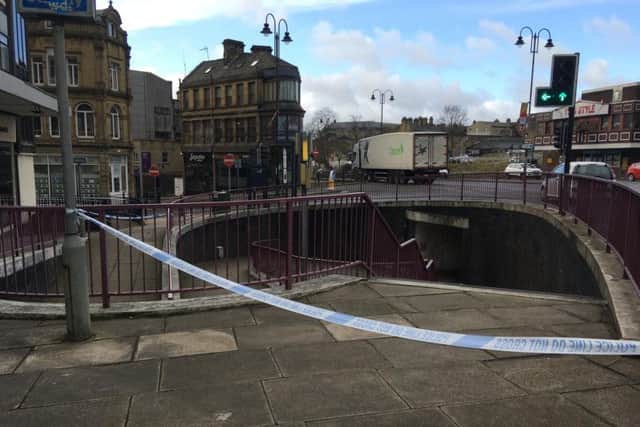 The subway in Halifax town centre has been cordoned off by police