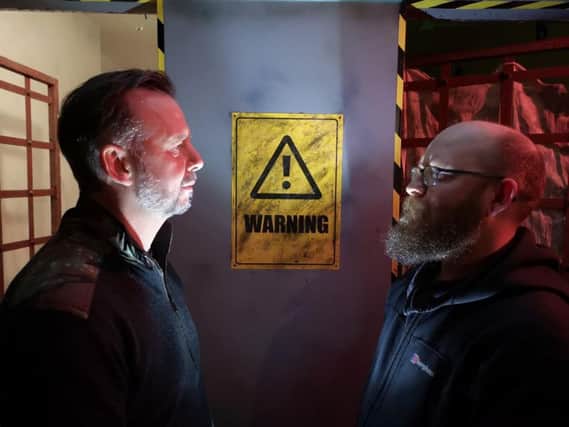 Euan Noble and Benn Stoker at the new escape room in Brighouse