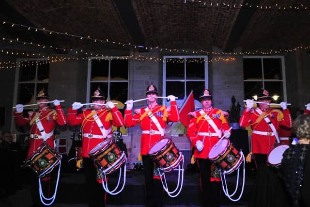 The Corps of Drums entertain the guests. 
Picture Gerard Binks