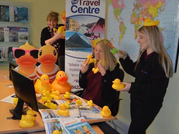 Ducks get ready for the big race at the Travel Centre Mytholmroyd