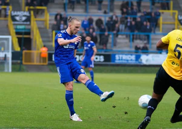 Actions from FC Halifax Town v Dover Athletic at the Shay