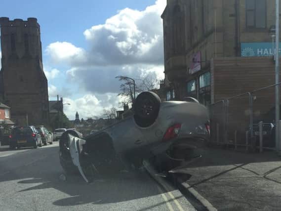 The crash in Quens Road, Halifax (Picture WYP)