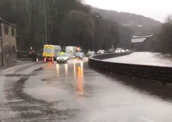 Flooding the Calder River at Callis Bridge in Todmorden