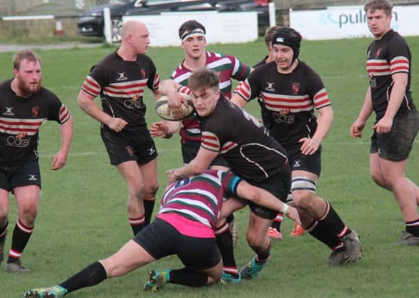 Brods v Moortown
Alex Dawson, one of Brods' try scorers, in possession
Picture: Robin Sugden