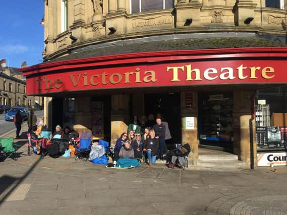 The Script fans queue outside The Victoria Theatre in Halifax.