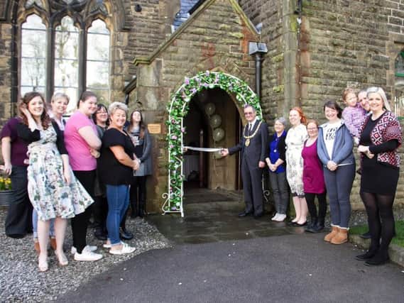 Todmorden Mayor, Councillor Andy Hollis, opens the wedding fayre.