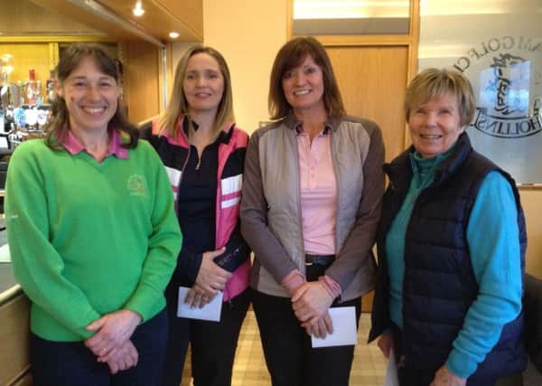 Ladies Alliance at Meltham. From the left, Jill Thornley-Casson, winners Rachel Lockwood and Nicola Hair and Sheila Rodgers (Lady Captain).
