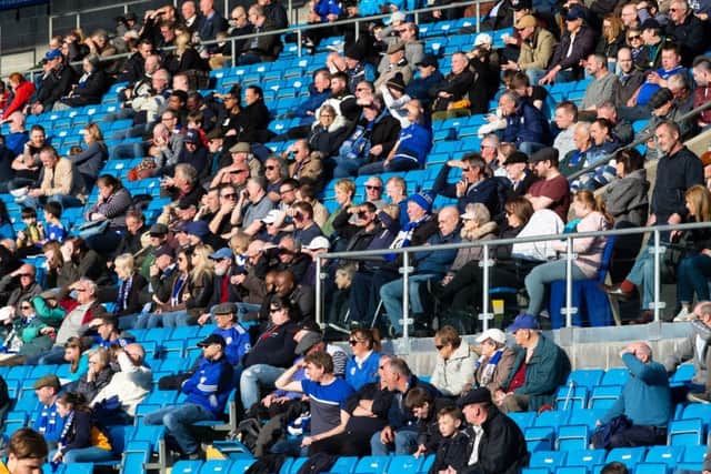 Fans at FC Halifax Town's game against Maidenhead, at the Shay.