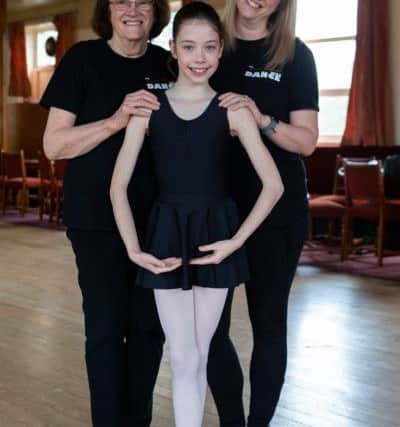 Pat Millichope, Lizzy and Caroline Whelan, three members of the same family taking ballet classes, at Jessica Francis Scool of Dance, Lightcliffe Club, Hipperholme