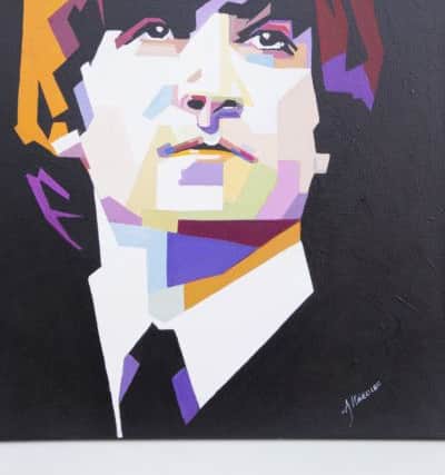 Calderdale Royal Hospital security guard Andy Hardie's painting of John Lennon.